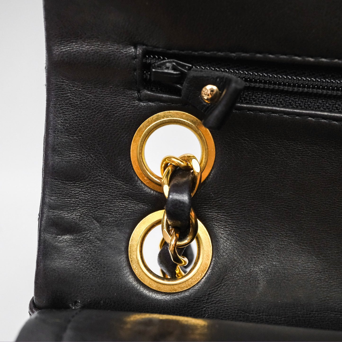 Chanel Vintage Lambskin Small Double Flap Bag Black Gold Hardware