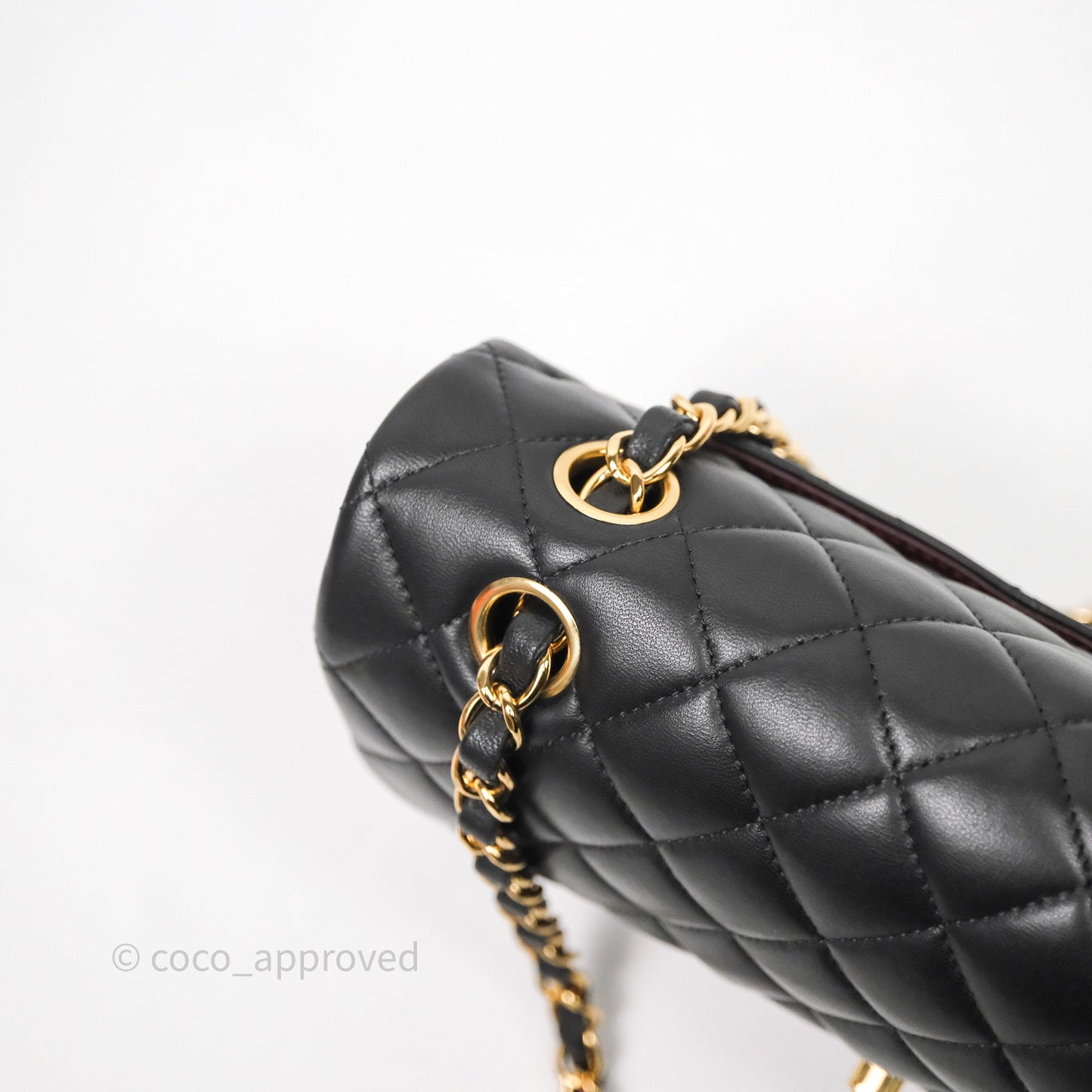 Chanel Small Classic Flap Quilted Black Lambskin Gold Hardware