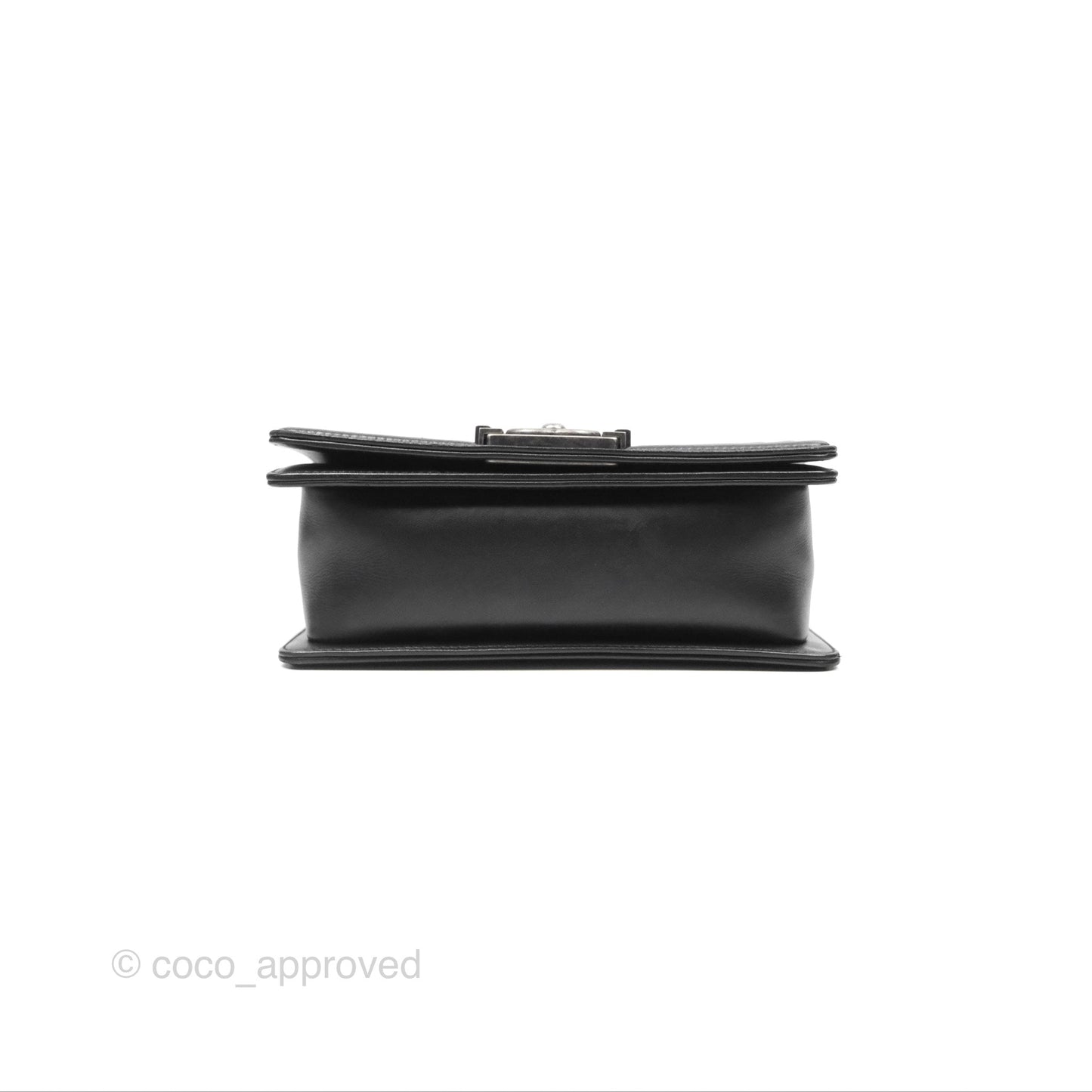 Chanel Small Boy Black Calfskin Ruthenium Hardware