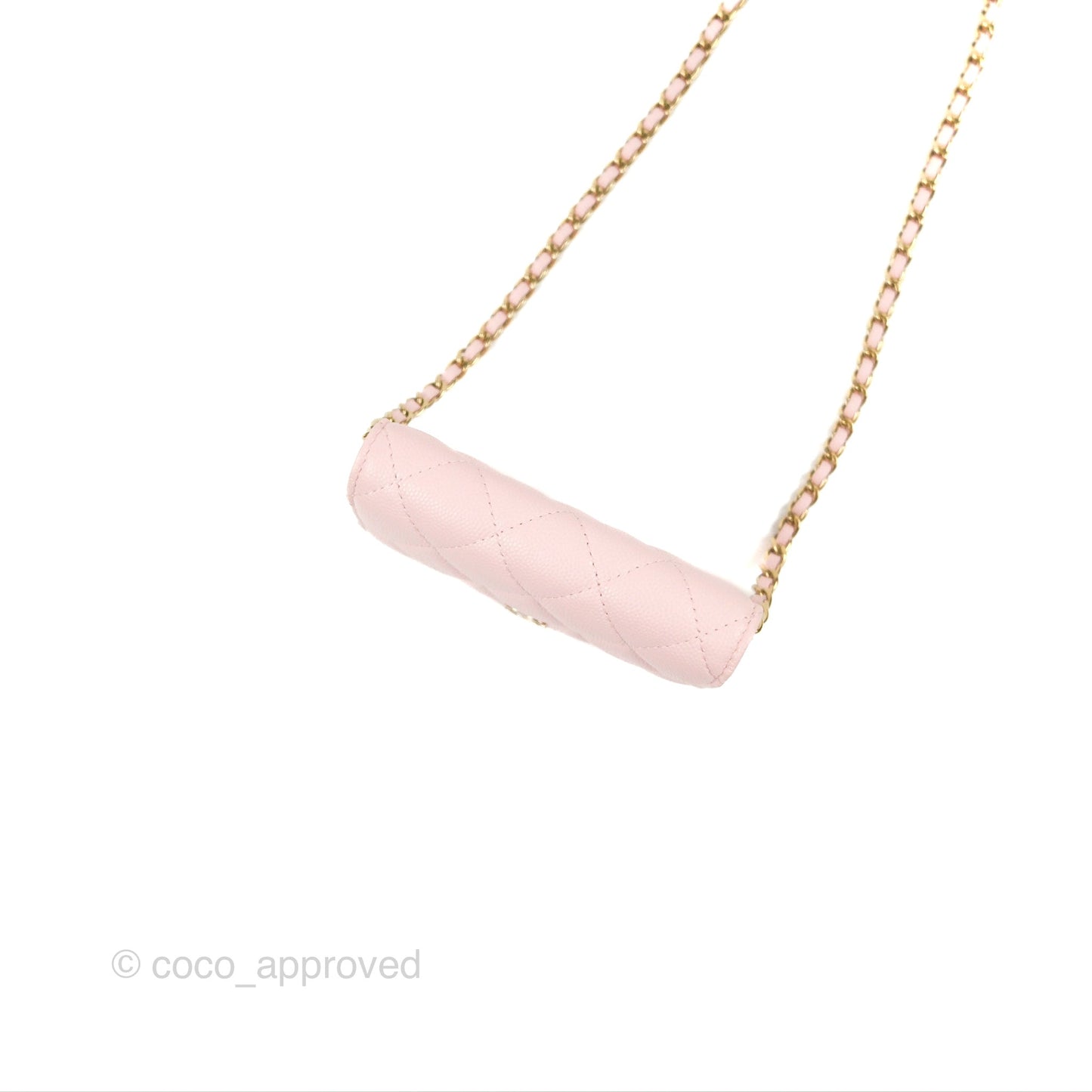 Chanel Mini Wallet With Chain Light Pink Caviar Gold Hardware