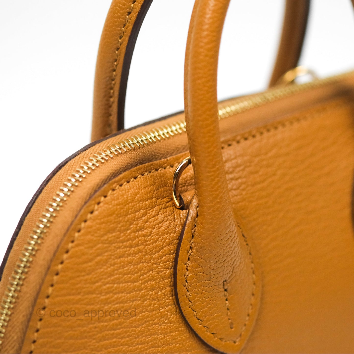 Hermès Bolide Mini 1923 Caramel Chevre Mysore Strap Ficelle/Black Gold Hardware