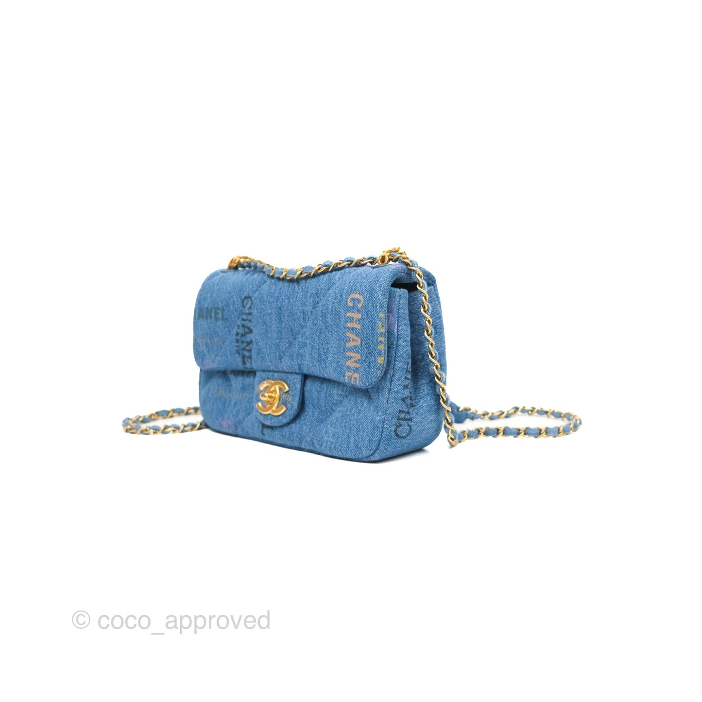 Chanel Quilted Small Denim Mood Flap Blue Multicolor 22P