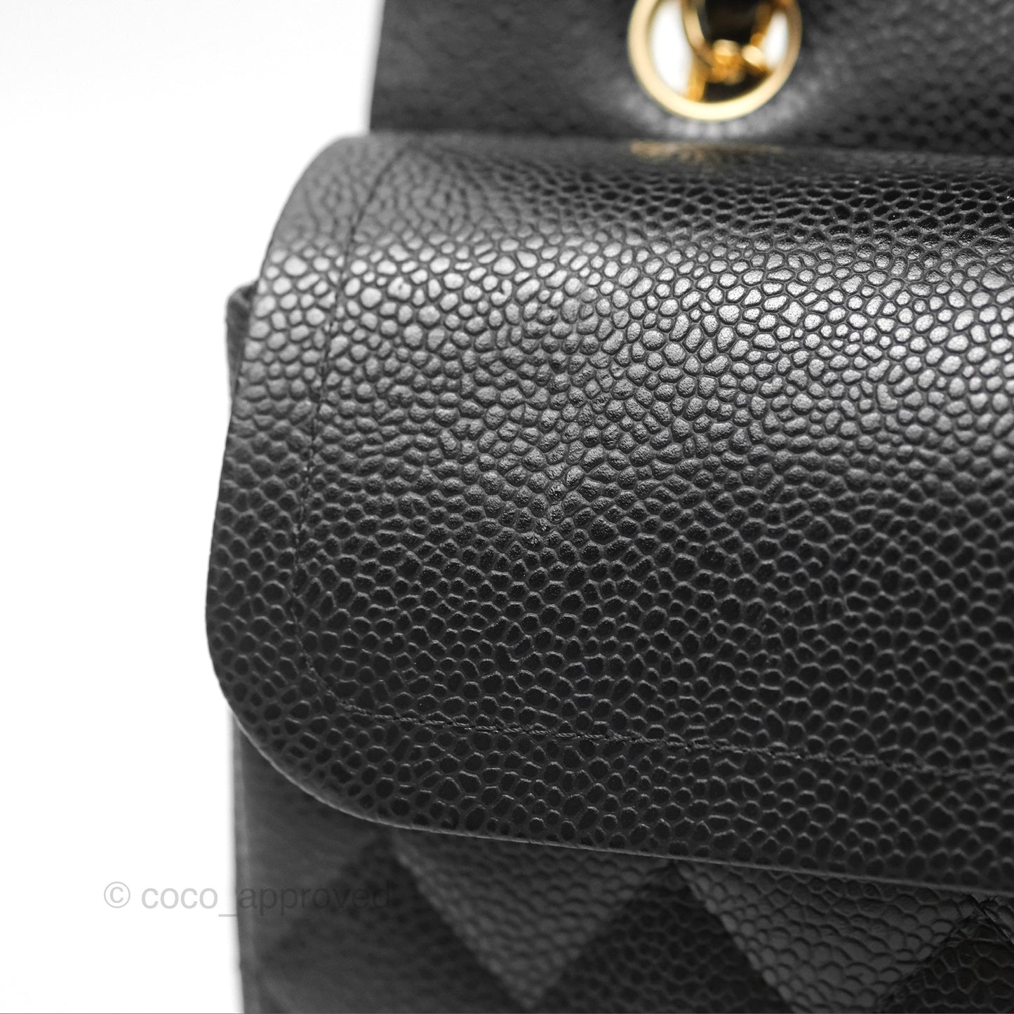 Chanel Classic M/L Medium Flap Quilted Black Caviar Gold Hardware