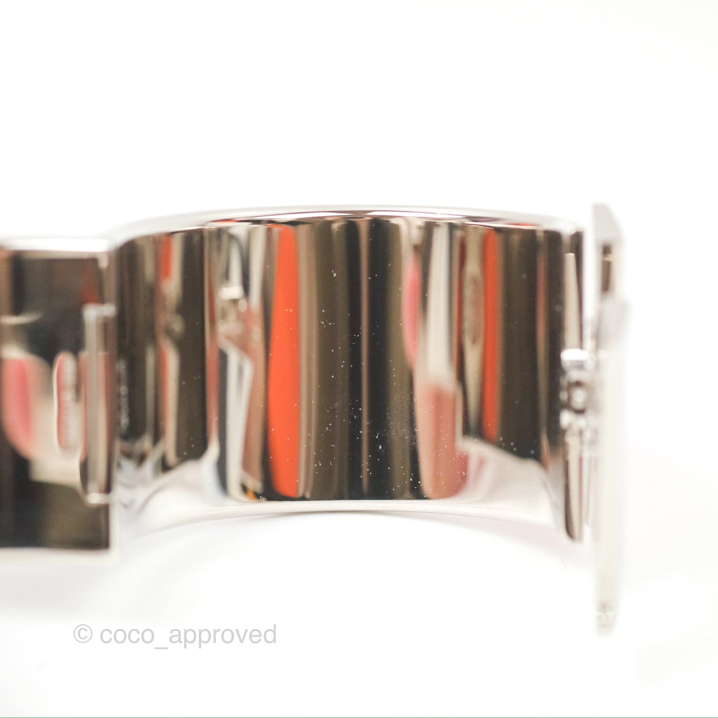 Hermès Clic Clac H Extra Wide Bracelet Orange Palladium Hardware