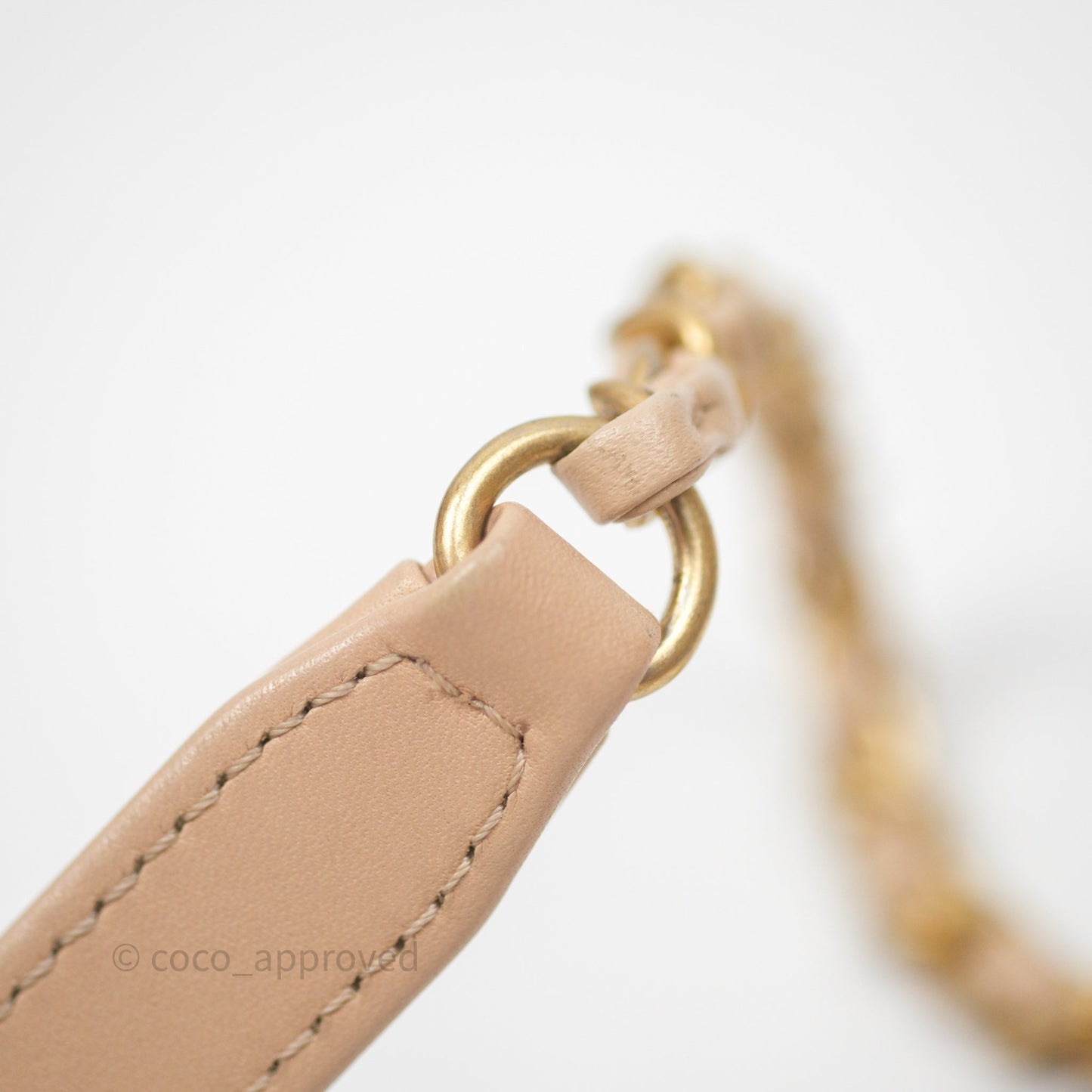 Chanel Quilted Small CC Filigree Vanity Case Beige Caviar Gold Hardware
