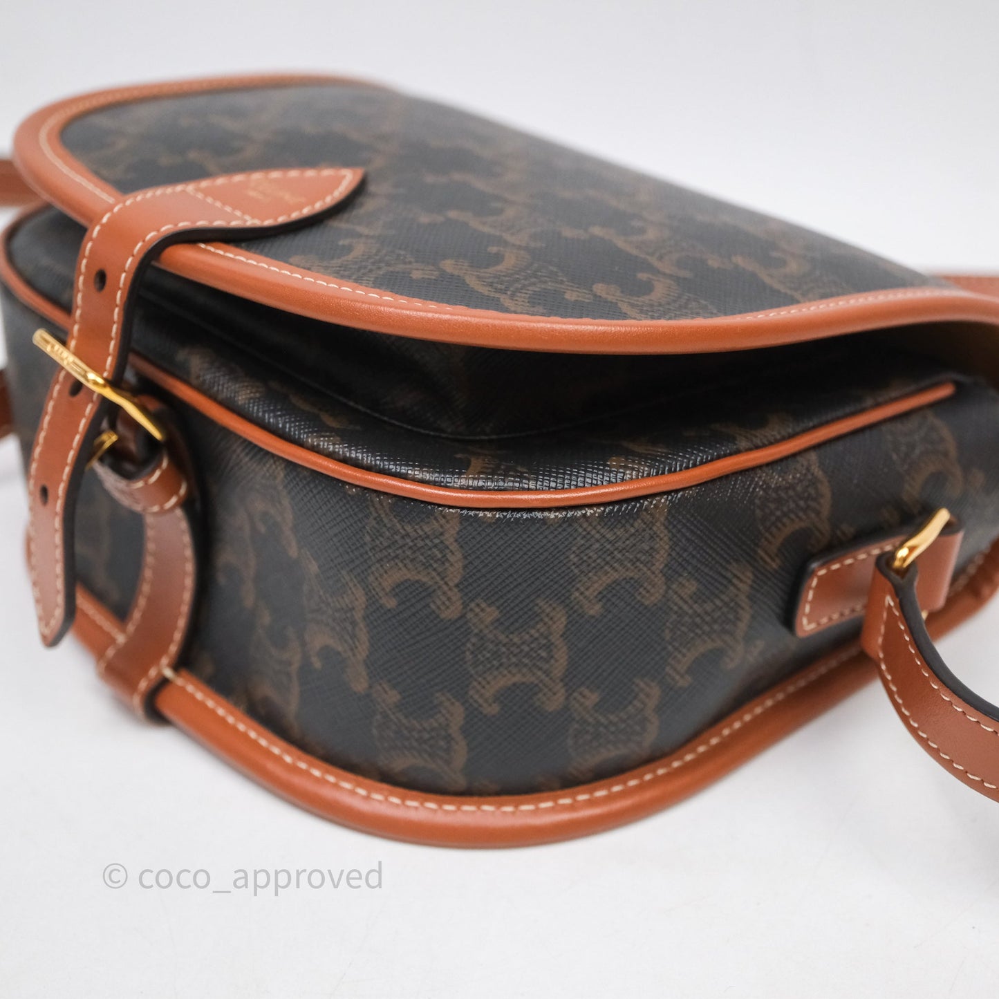 Celine Medium Folco Bag Triomphe Canvas Tan