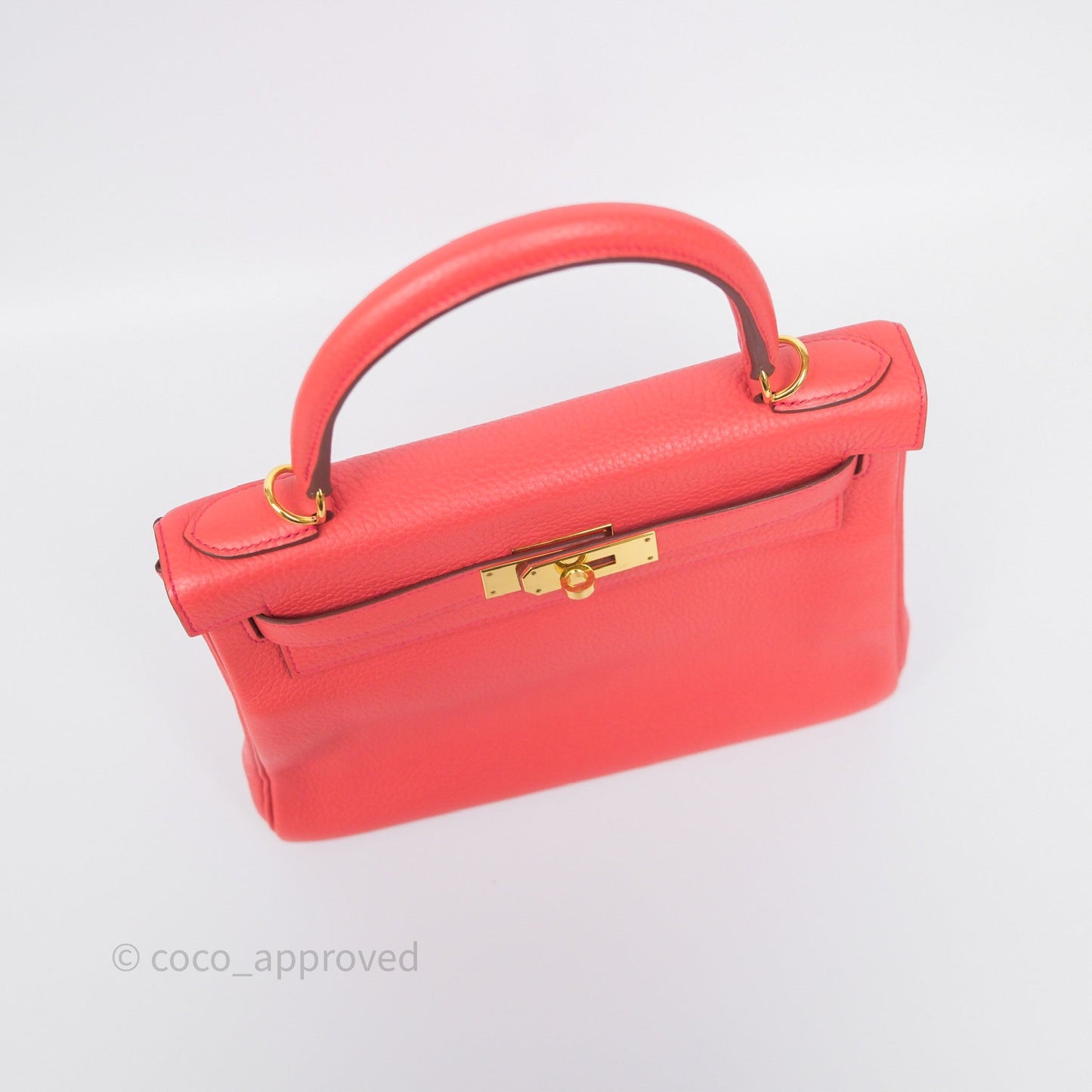 Hermès Kelly 28 Rose Jaipur Retourne Togo Gold Hardware