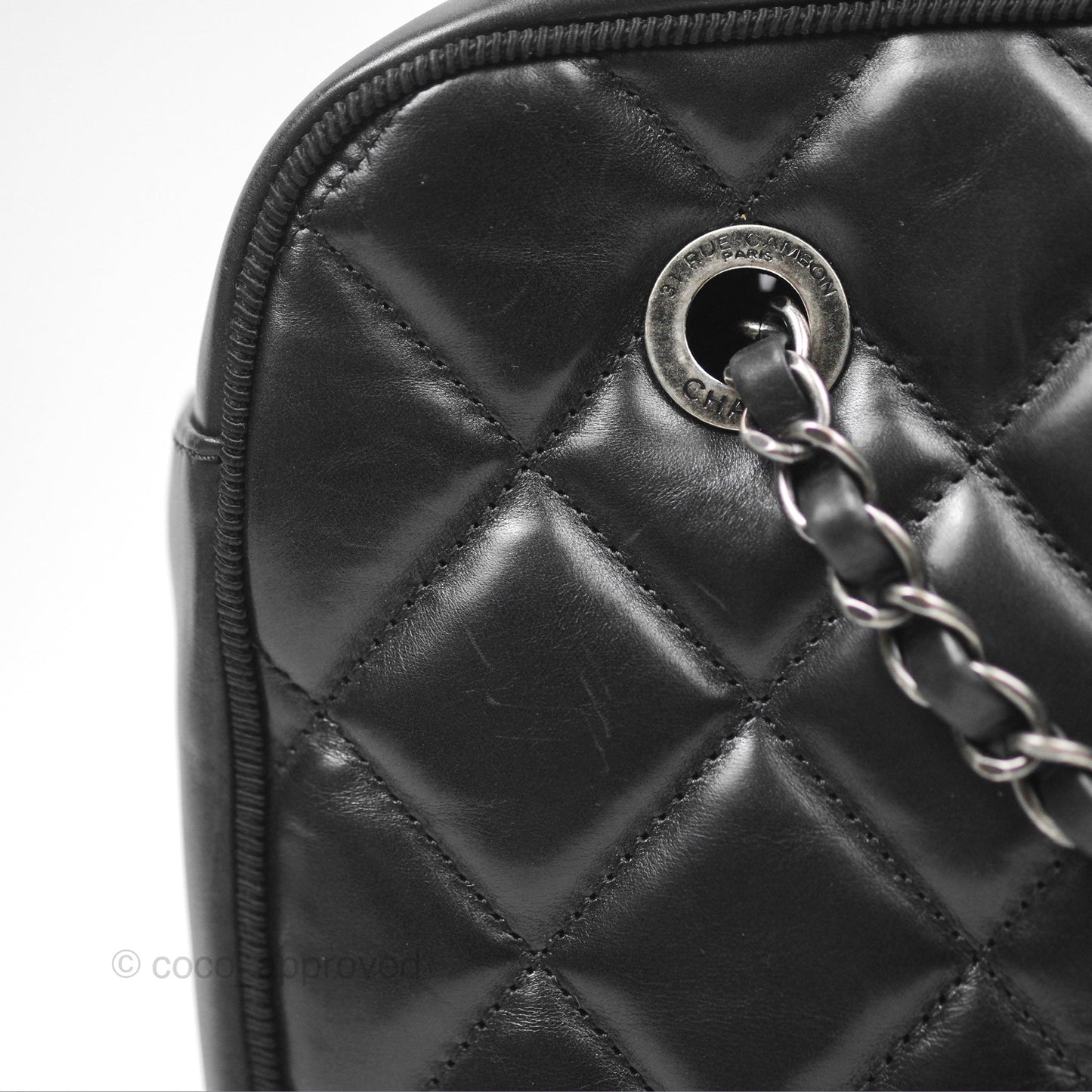 Chanel Large Ballerine Camera Case Black Calfskin Ruthenium Hardware