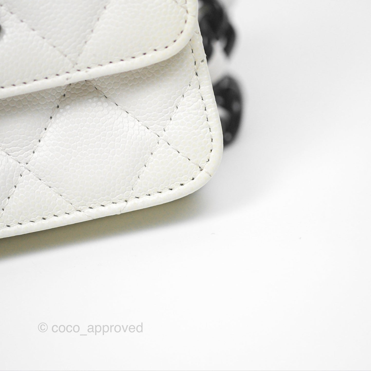Chanel My Everything Belt Flap Card Holder White Caviar Incognito Hardware