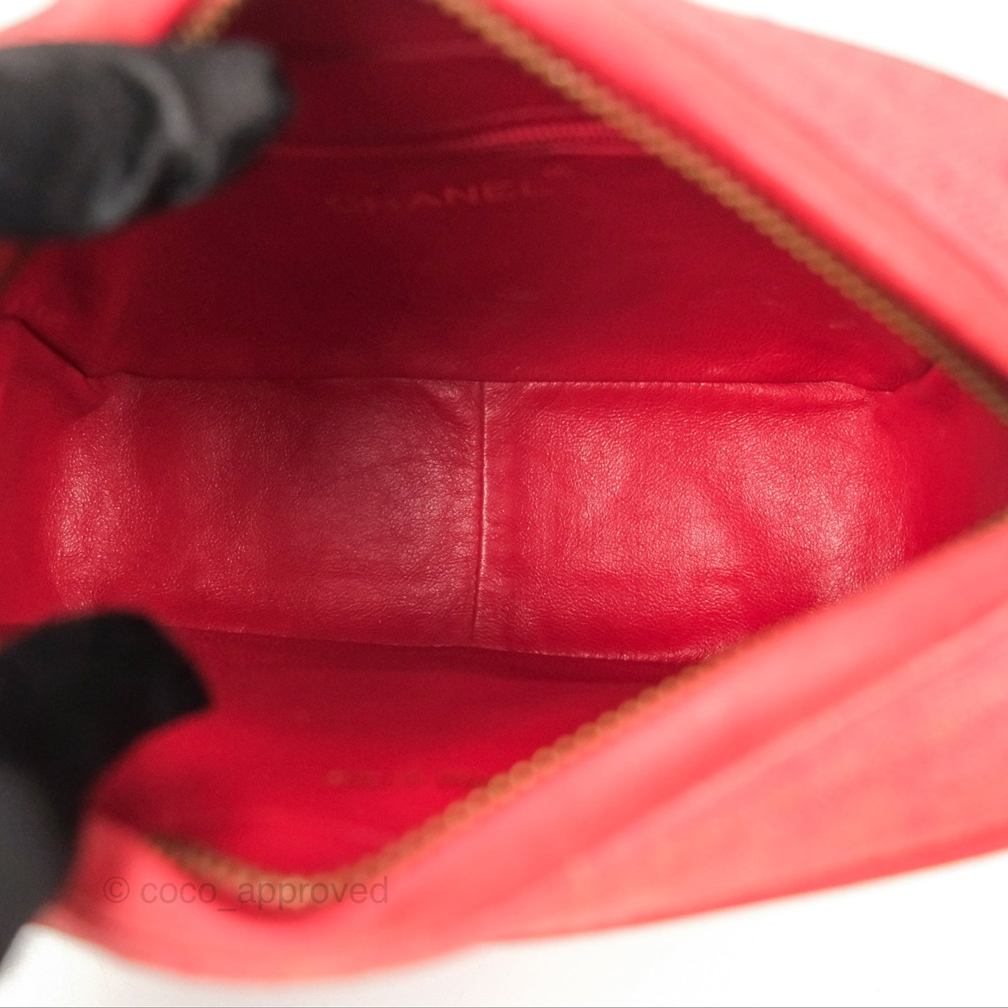 Chanel Vintage Small Tassel Camera Bag Dark Pink Canvas Gold Hardware