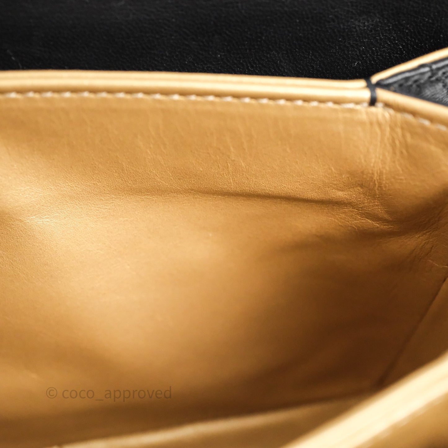 Chanel Quilted Accordion Flap Bag with Button on Chain Black Lambskin Aged Gold Hardware 22A