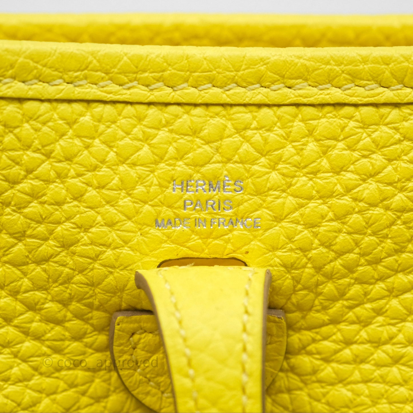 Hermès Mini Evelyne 16 Lime Clemence Palladium Hardware