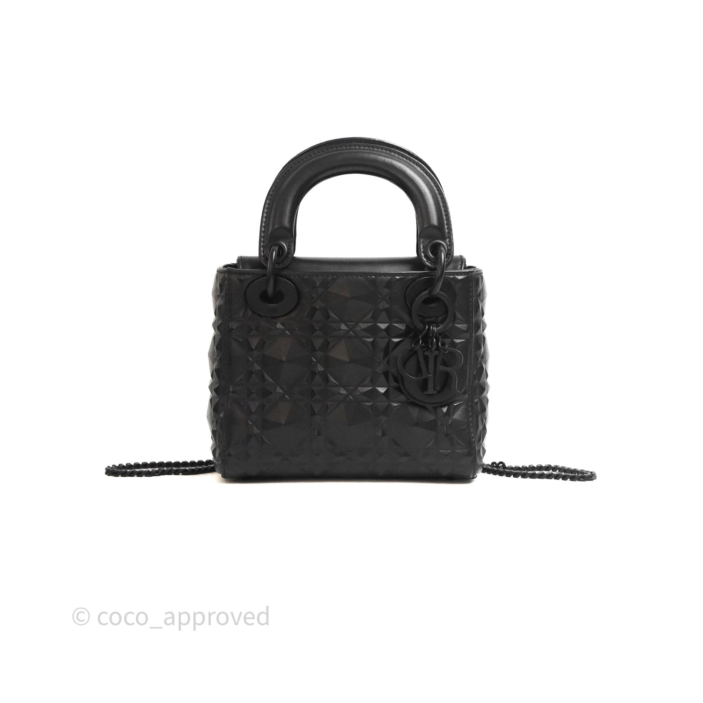 Dior Mini Lady Dior So Black Cannage Calfskin with Diamond Motif
