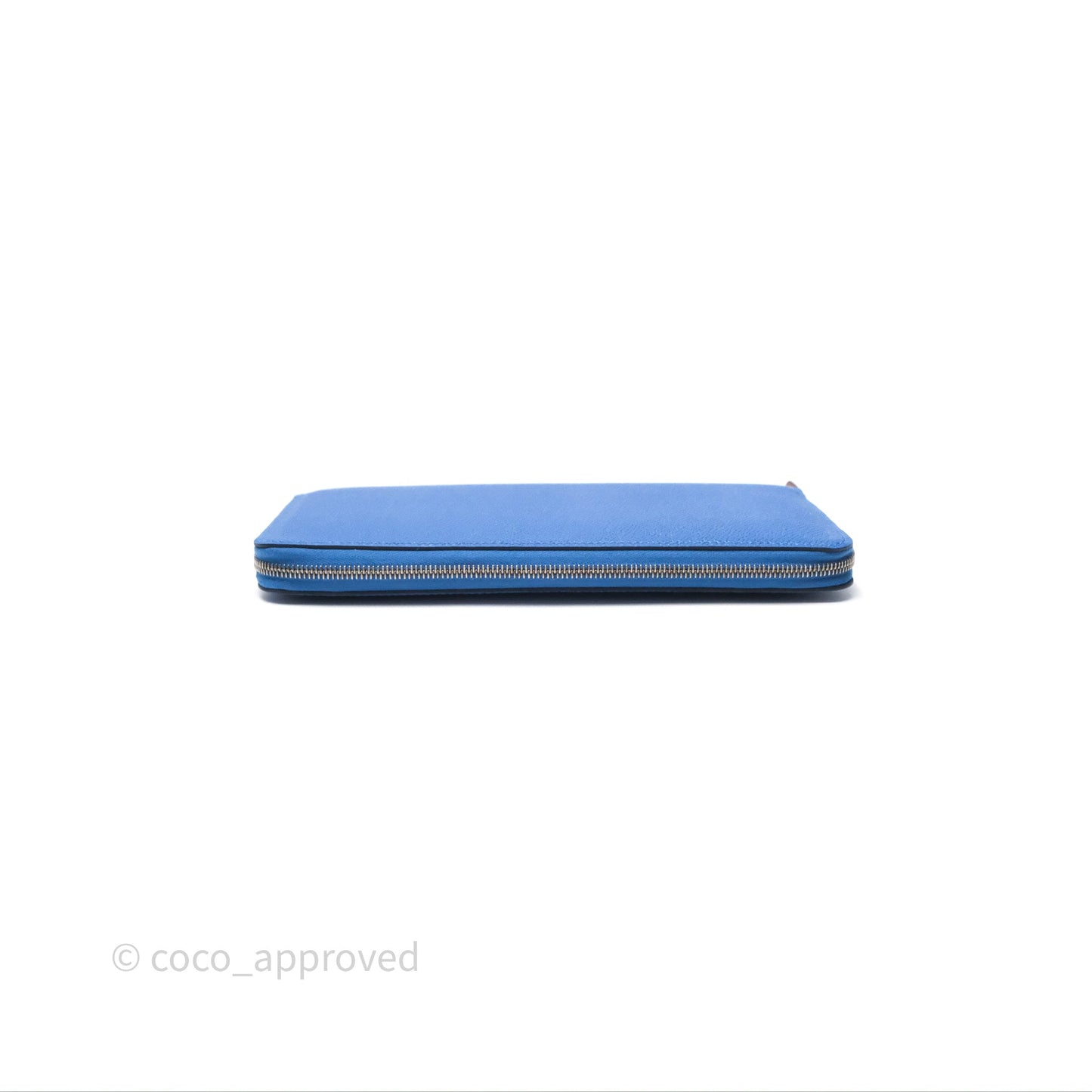 Hermès Silk In Classique Long Wallet Bleu Epsom