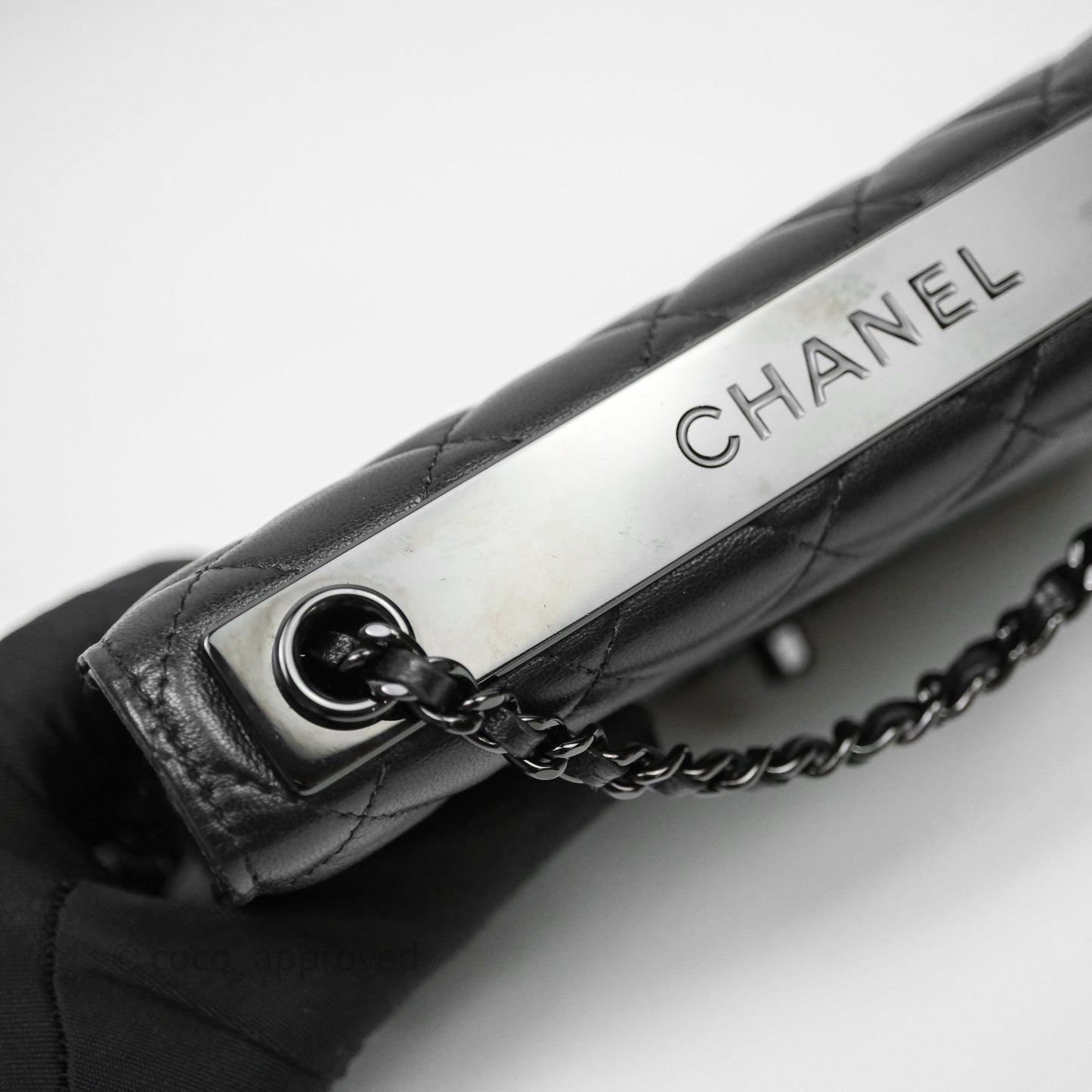 Chanel Quilted Trendy CC WOC Wallet On Chain So Black Lambskin