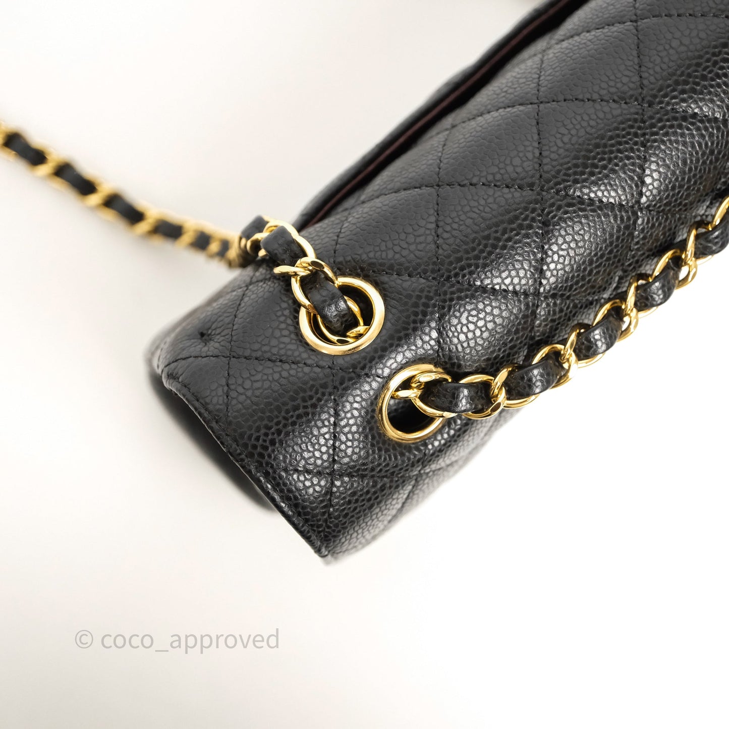 Chanel Classic M/L Medium Flap Quilted Black Caviar Gold Hardware