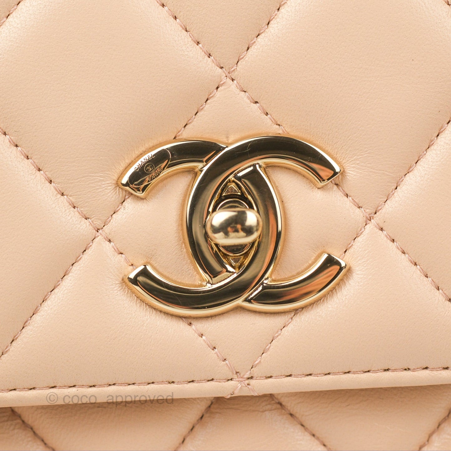 Chanel Small Trendy CC Light Beige Pink Lambskin Gold Hardware