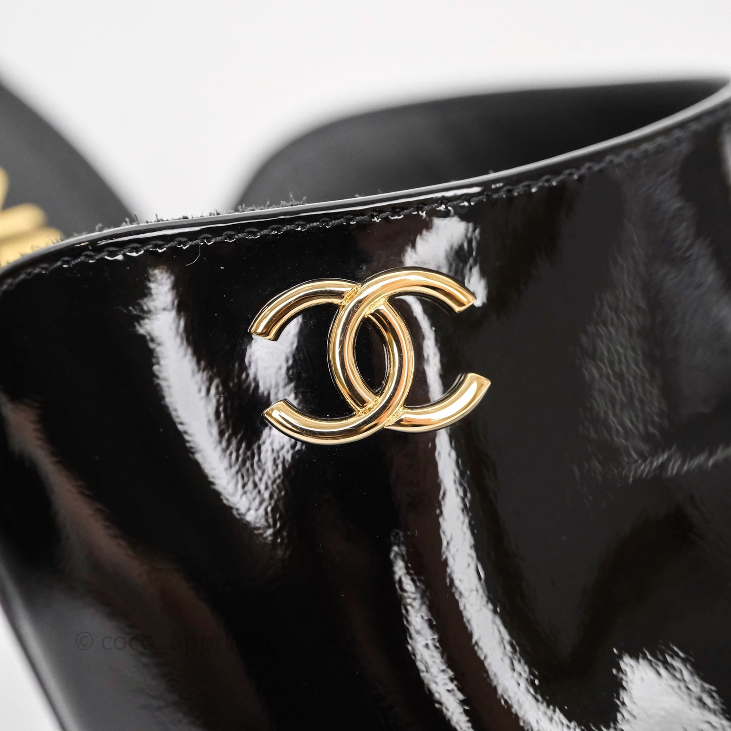 Chanel CC Heels Black Patent Size 36