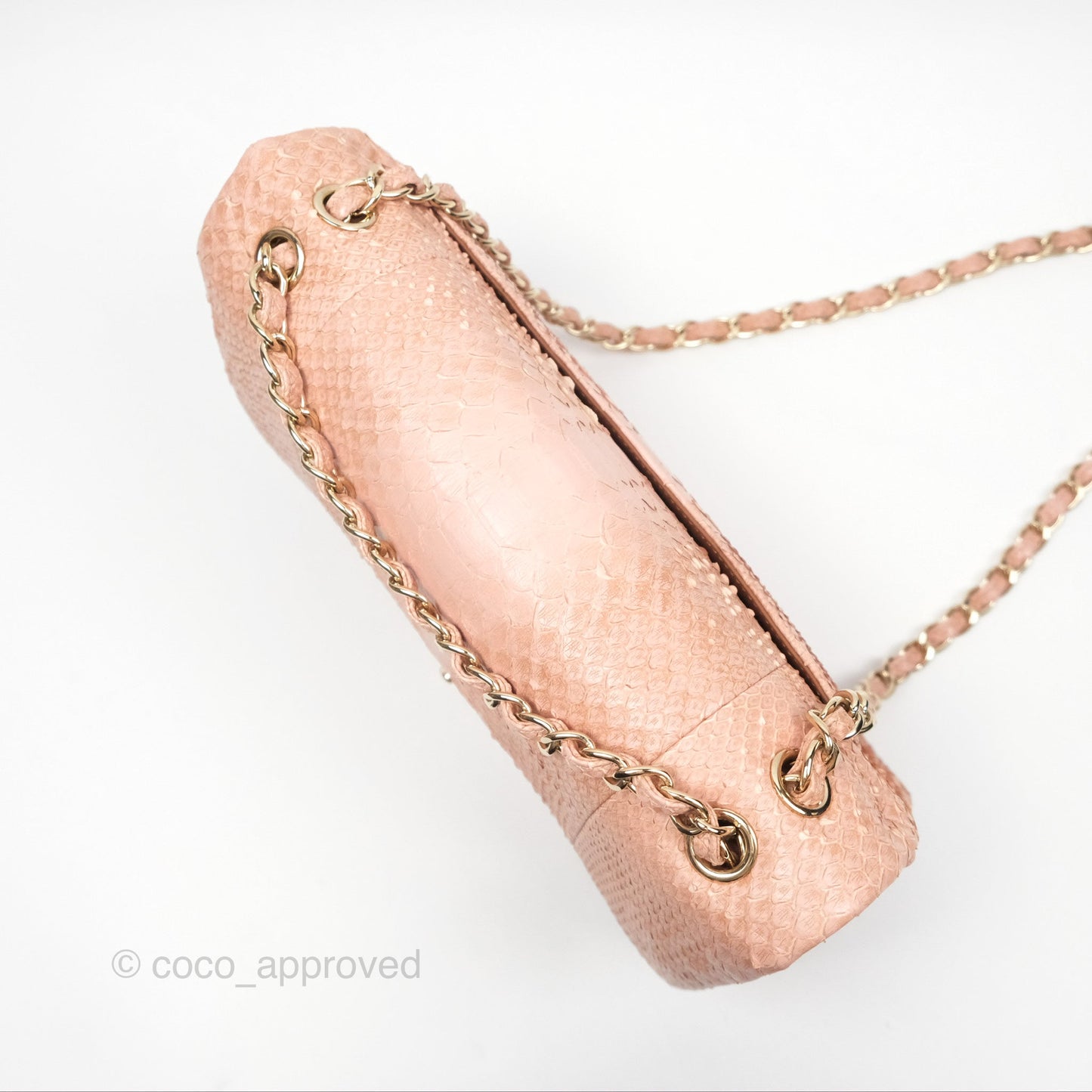 Chanel Jumbo Double Flap Python Pink Gold Hardware