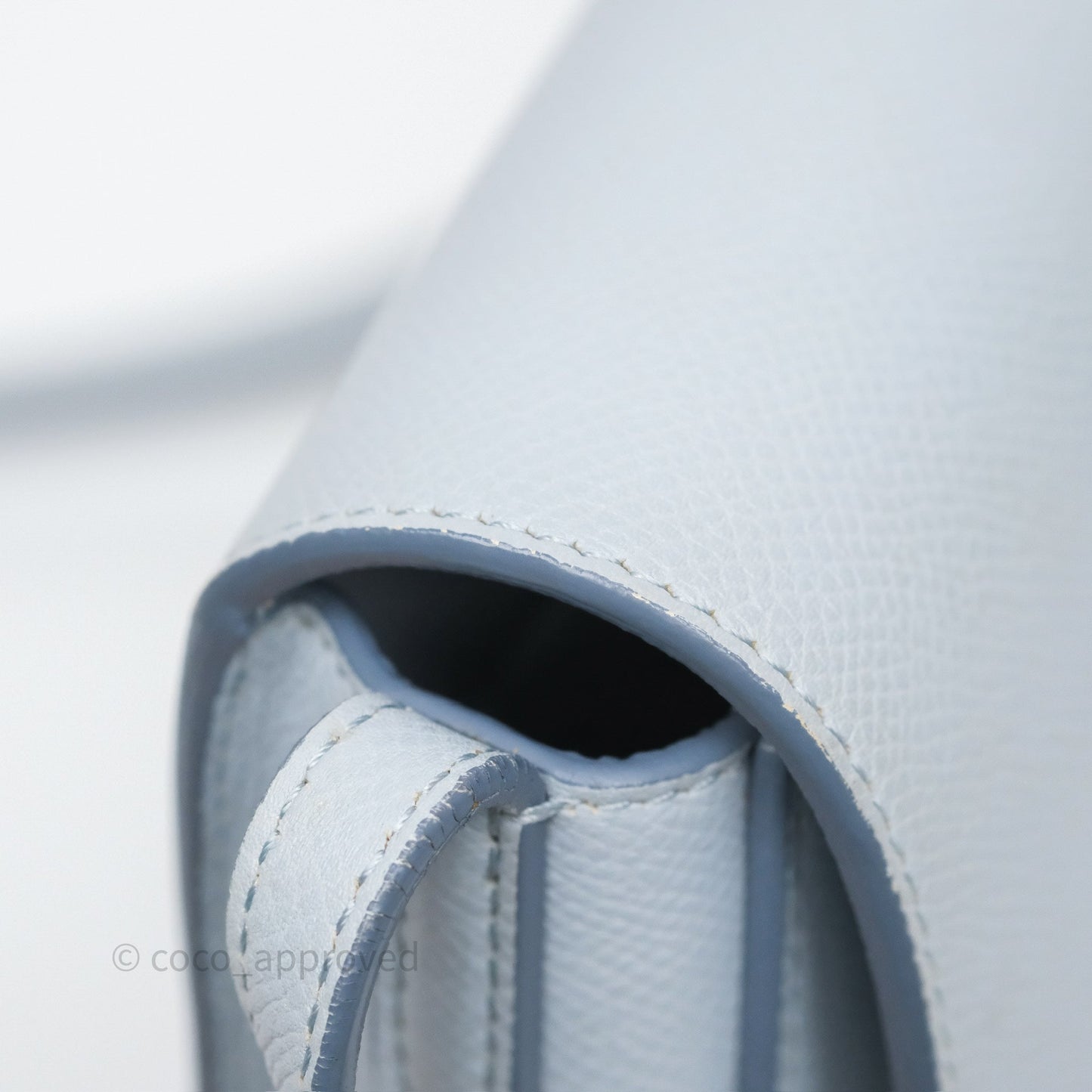 Celine Small Trotteur Crossbody Bag Light Blue Grained Calfskin