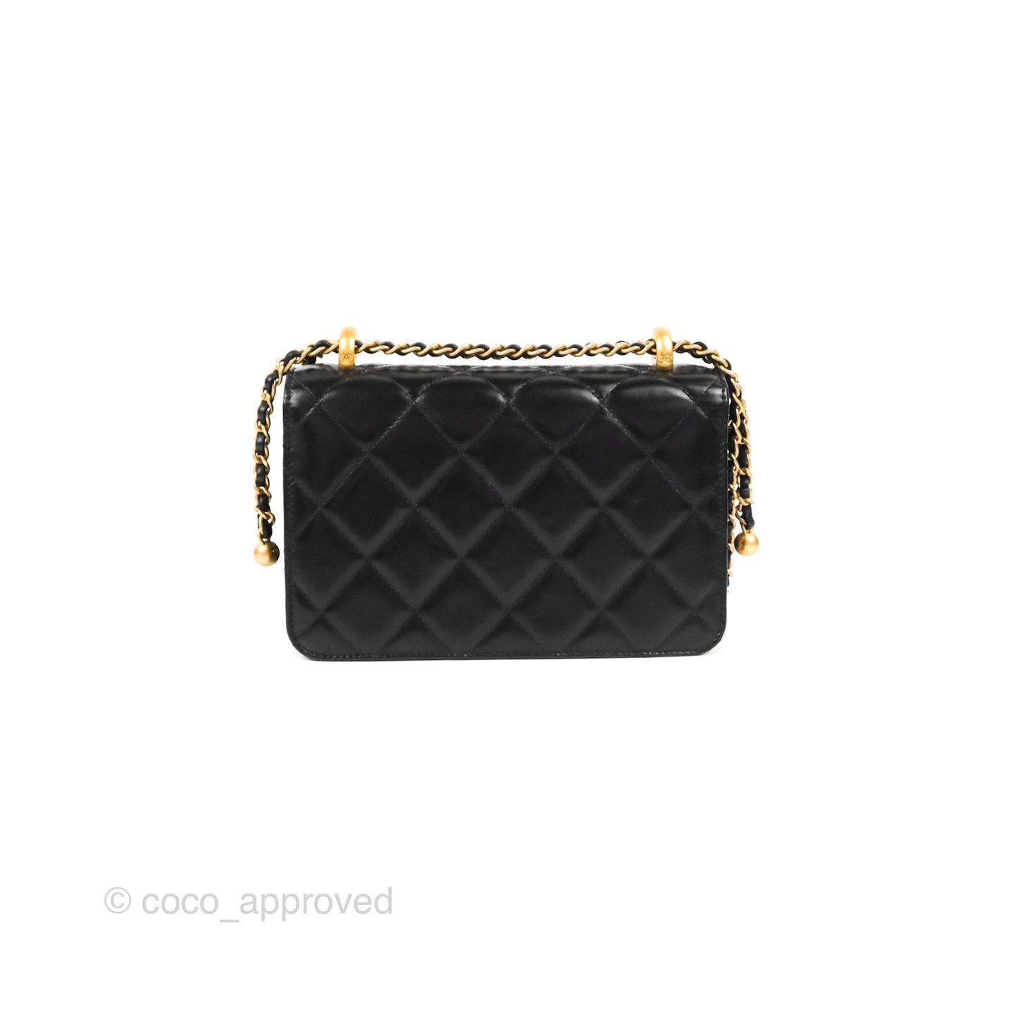 Chanel Quilted Mini Perfect Fit Adjustable Black Calfskin Aged Gold Hardware
