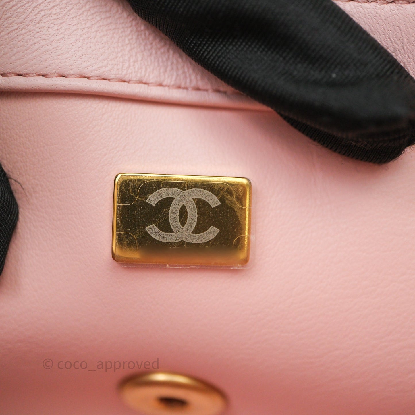 Chanel Mini Rectangular Pearl Crush Baby Pink Lambskin Aged Gold Hardware