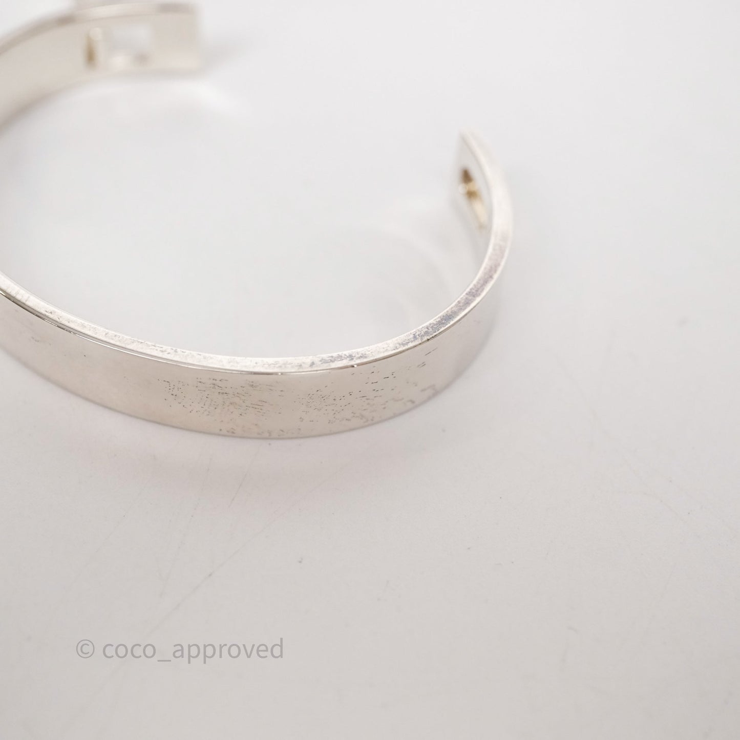 Hermes Collier de Chien Bracelet Sterling Silver Size SH