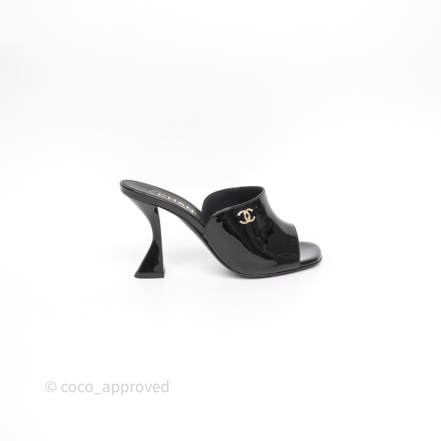 Chanel CC Heels Black Patent Size 36