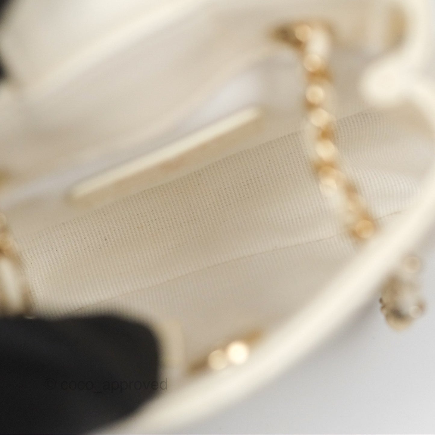 Chanel Mini Square Clutch with Chain Ivory Lambskin Gold Hardware 22C