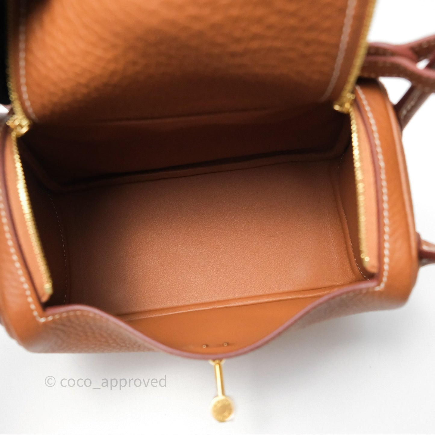 Hermès Mini Lindy 20 Gold Clemence Gold Hardware
