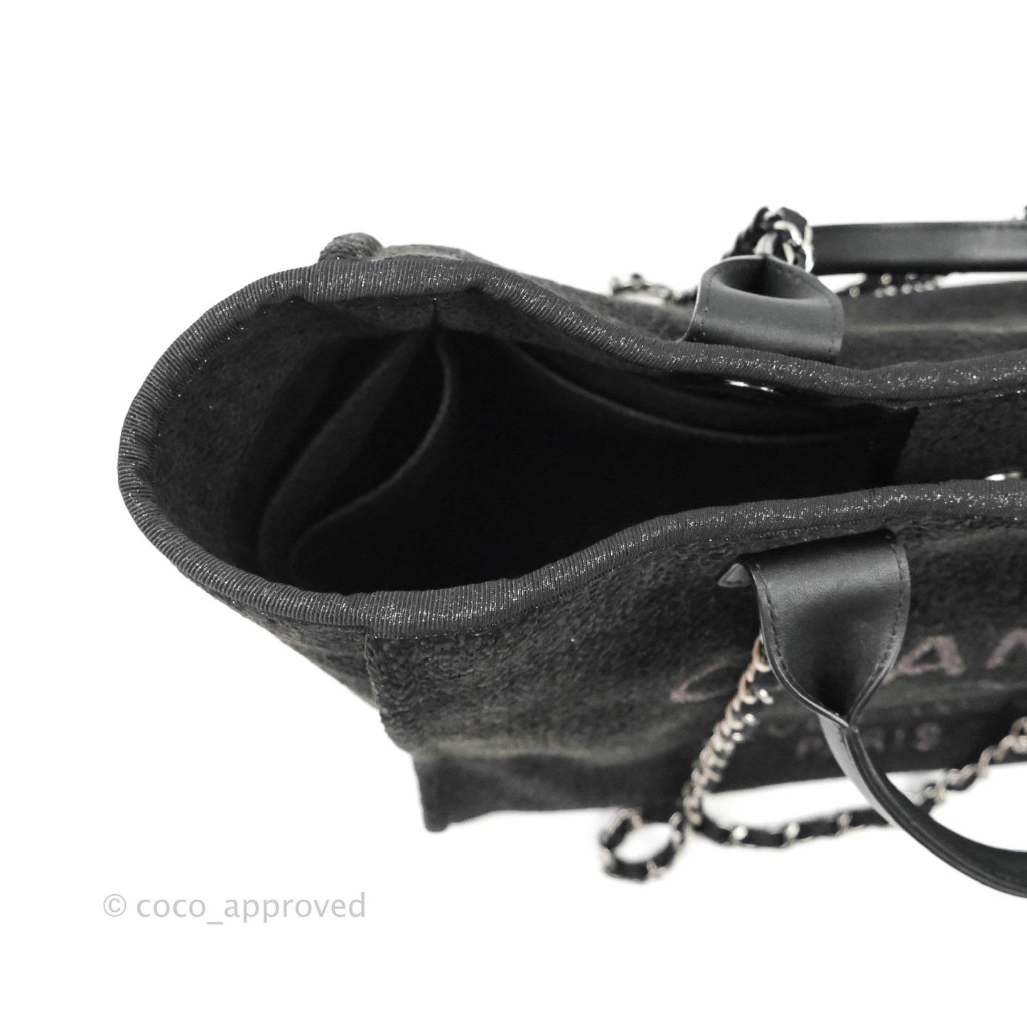 Chanel Large Deauville Black Glitter Lurex