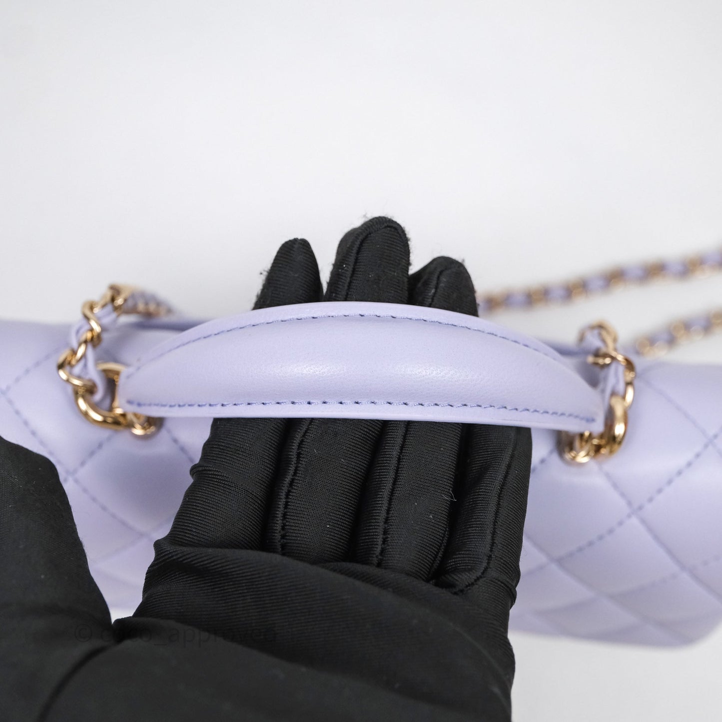 Chanel Top Handle Mini Rectangular Flap Bag Lilac Lambskin Gold Hardware