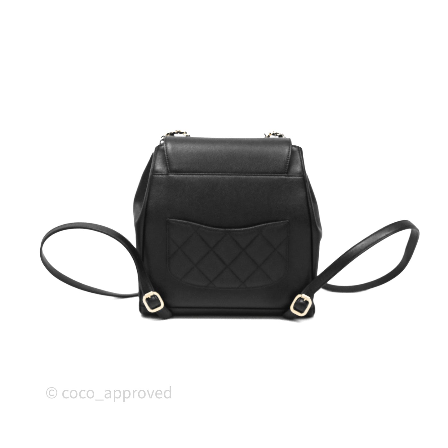 Chanel Quilted Business Affinity Backpack Black Caviar Gold Hardware