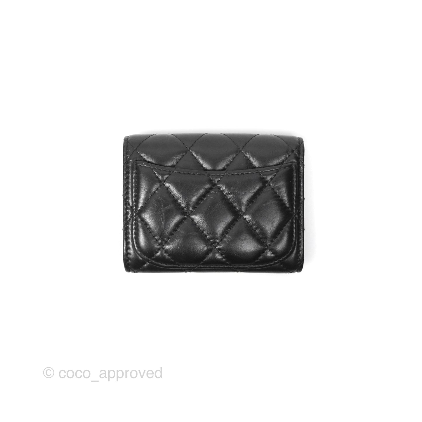 Chanel Reissue Card Holder Black Aged Calfskin Gold Hardware