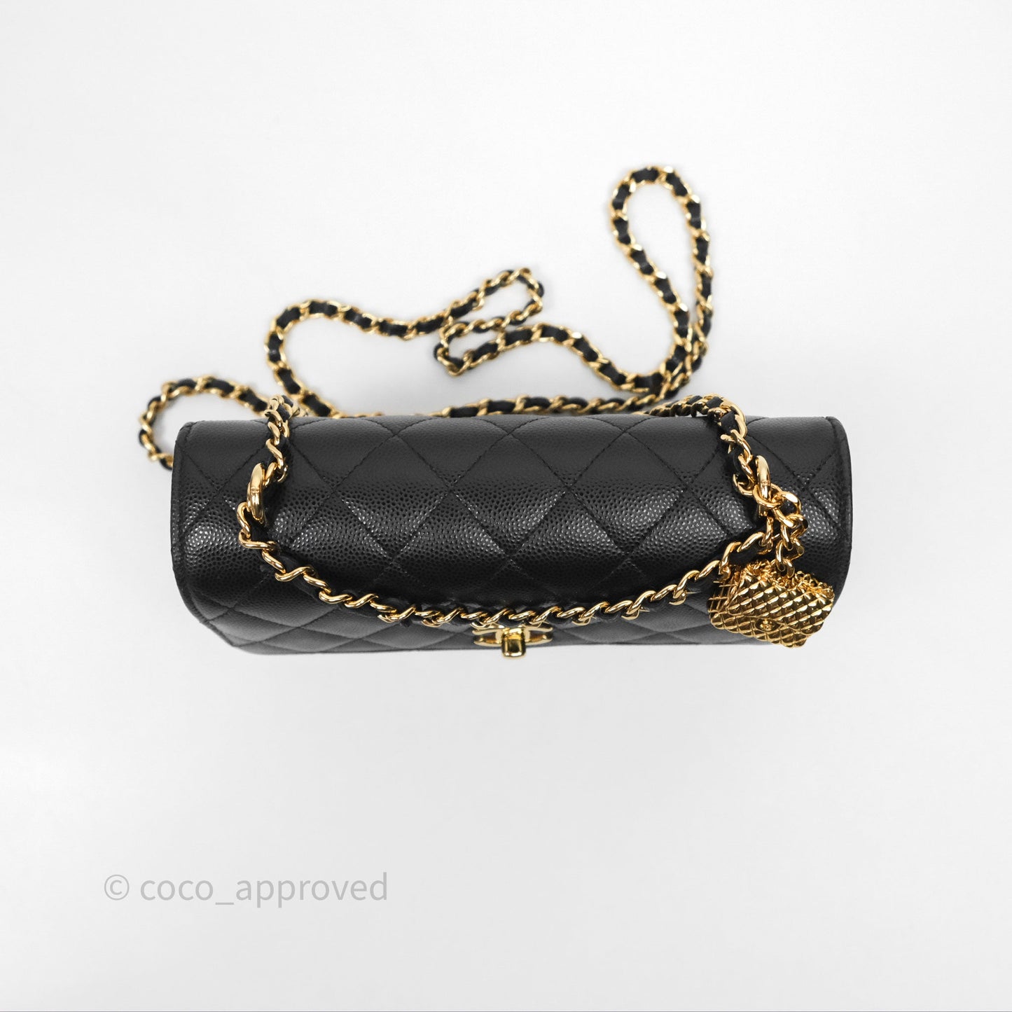 Chanel WOC Bag Charm Black Caviar Gold Hardware