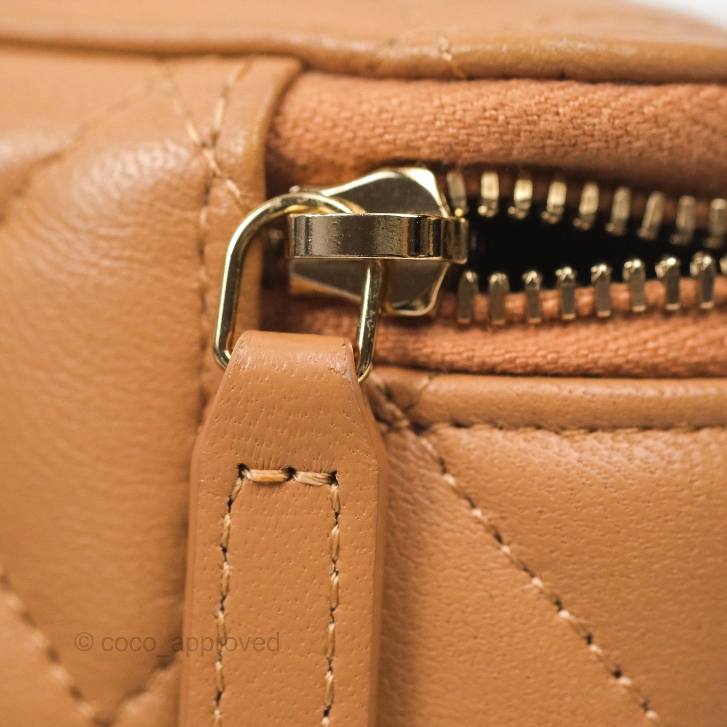 Chanel Vanity Rectangular Top Handle Beige Lambskin Gold Hardware