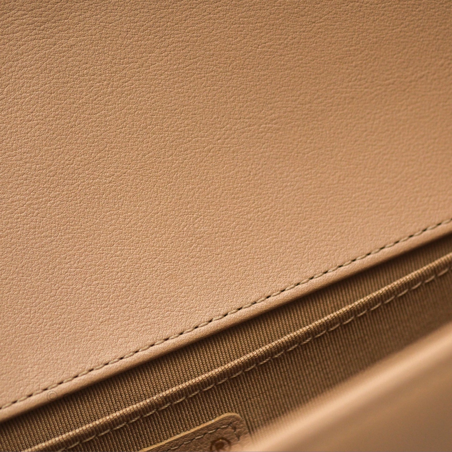 Chanel Boy Quilted Medium Beige Calfskin Gold Hardware