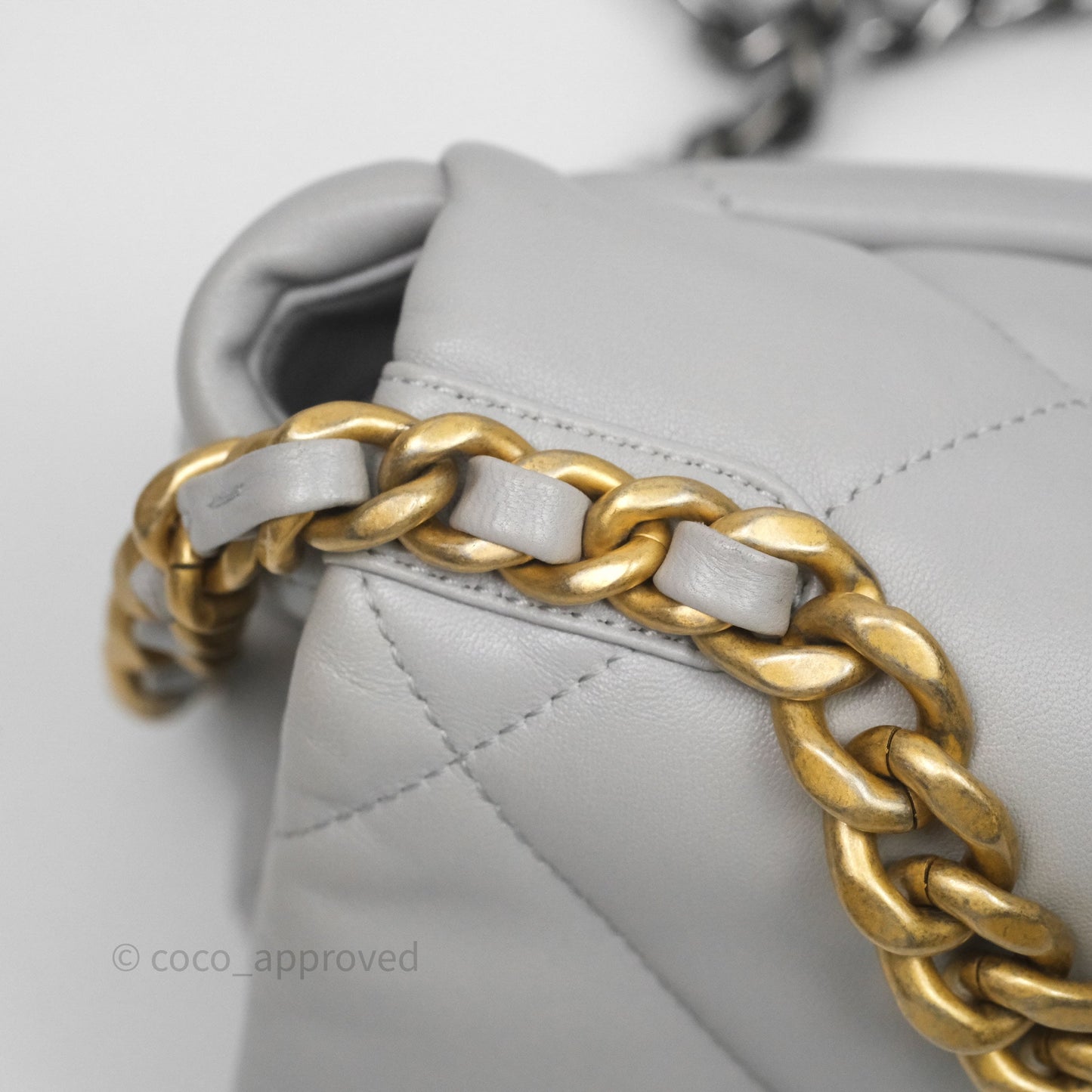 Chanel 19 Small Light Grey Mixed Hardware