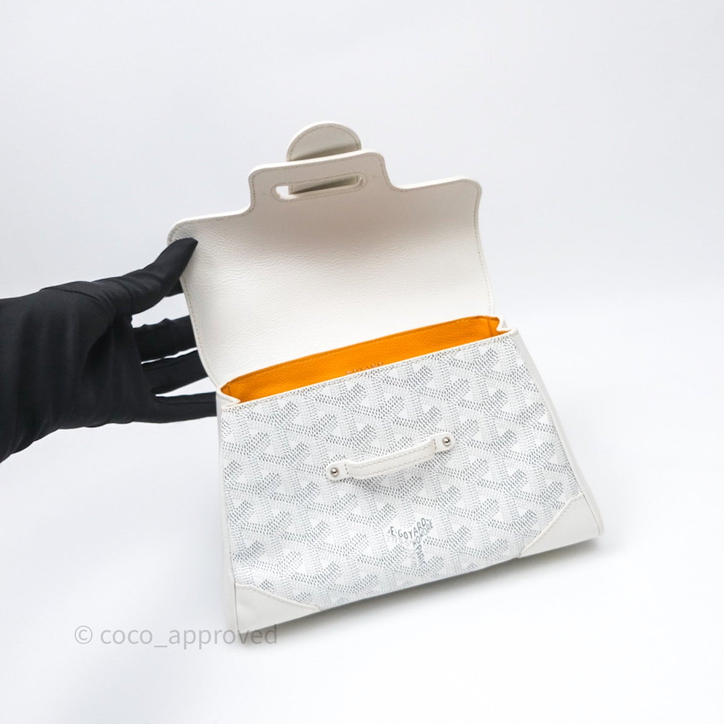 Goyard Saïgon Mini Bag Chevroches Calfskin White Silver Hardware