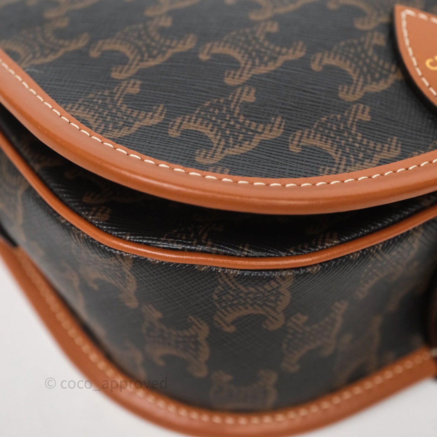 Celine Medium Folco Bag Triomphe Canvas Tan