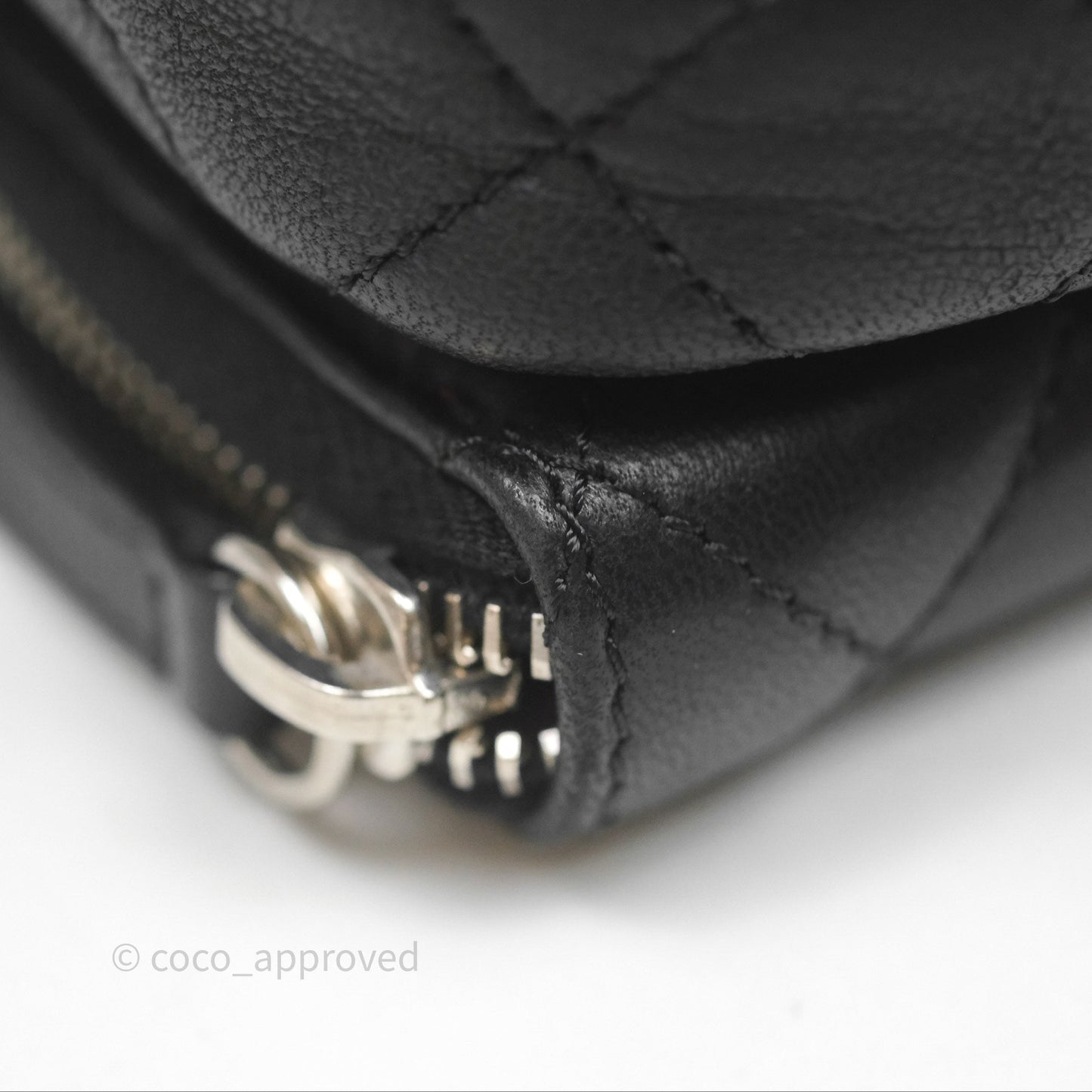 Chanel Mini Quilted Double Pouch Bag Lambskin Sliver Hardware