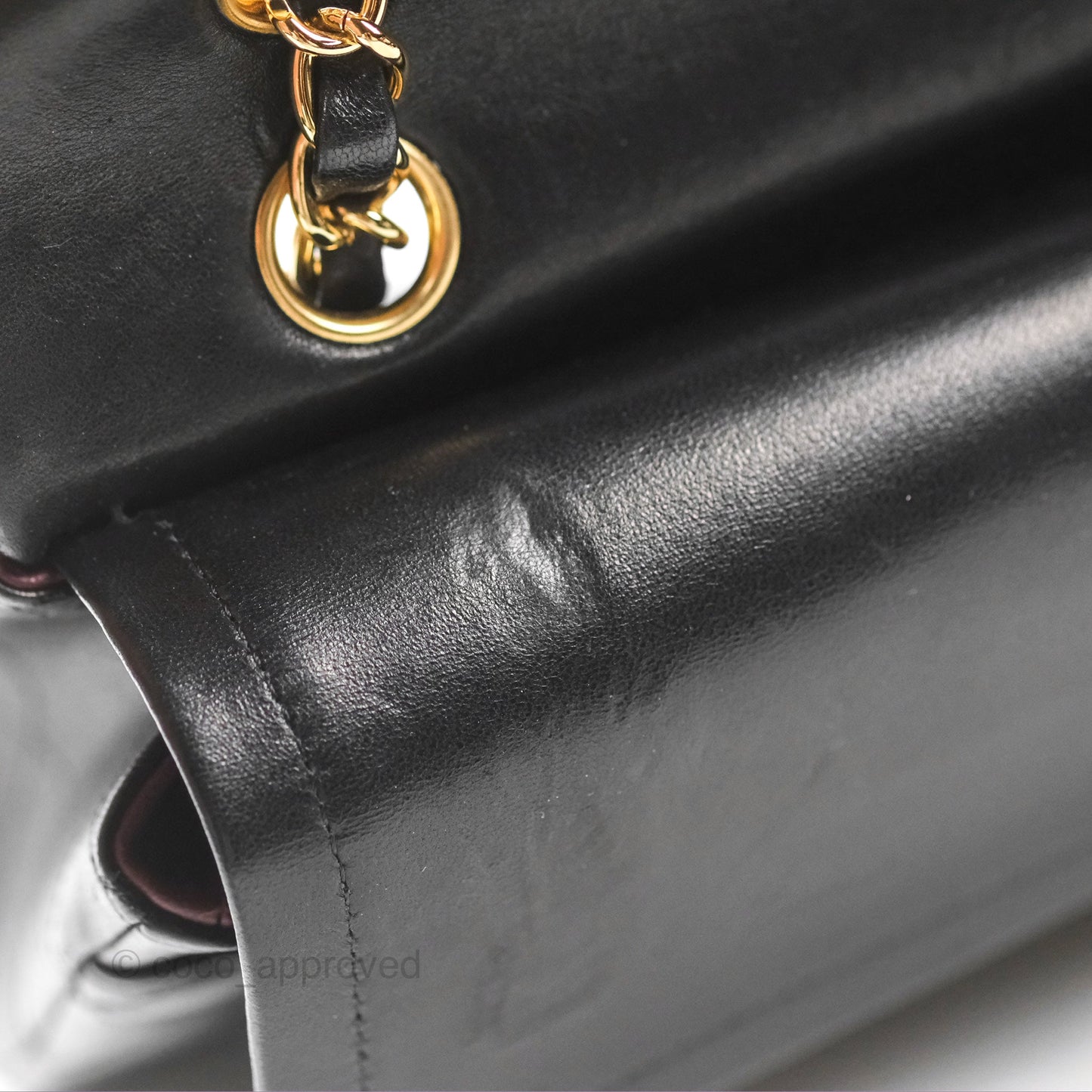 Chanel Classic M/L Medium Flap Quilted Black Lambskin Gold Hardware