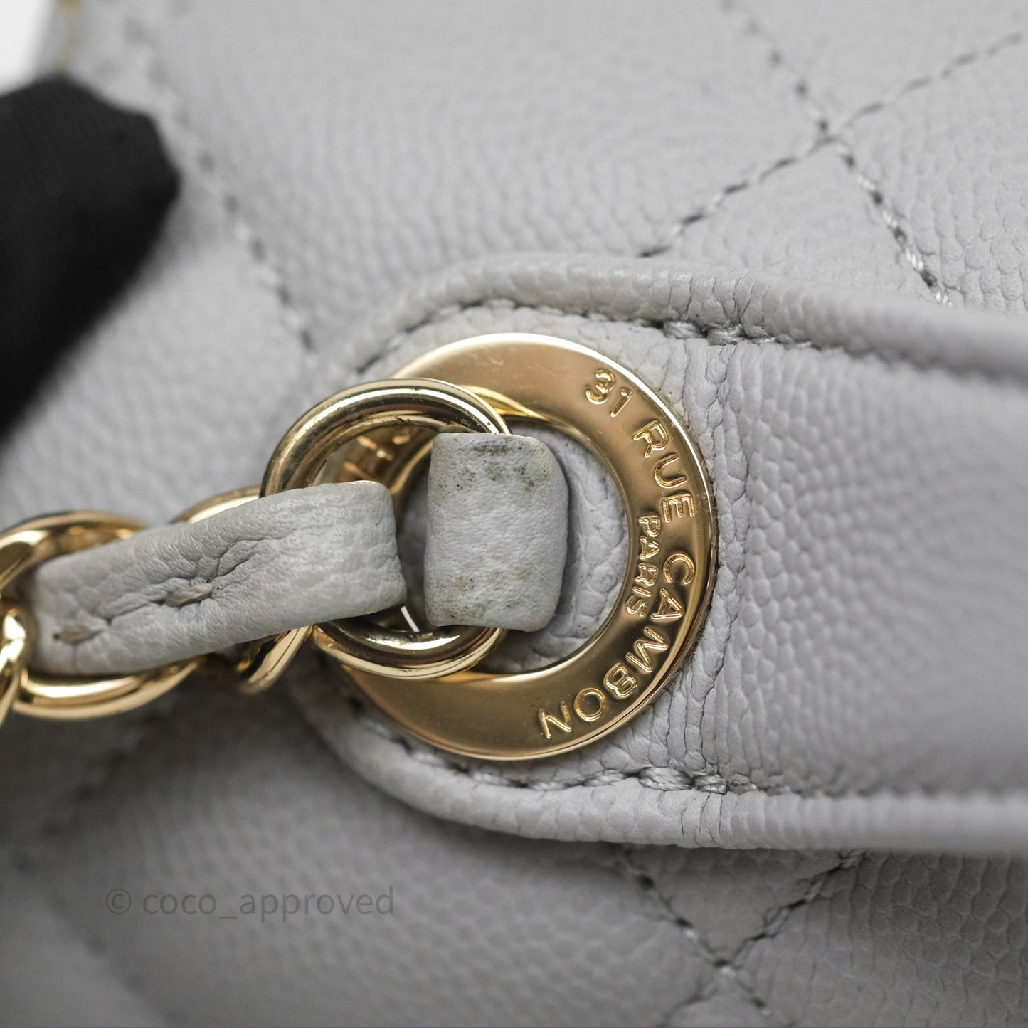 Chanel Quilted Medium Business Affinity Flap Grey Caviar Gold Hardware
