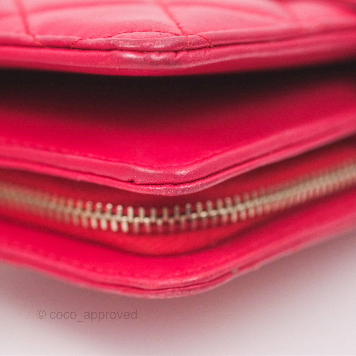 Chanel Quilted Classic French Wallet Lambskin Red Silver Hardware