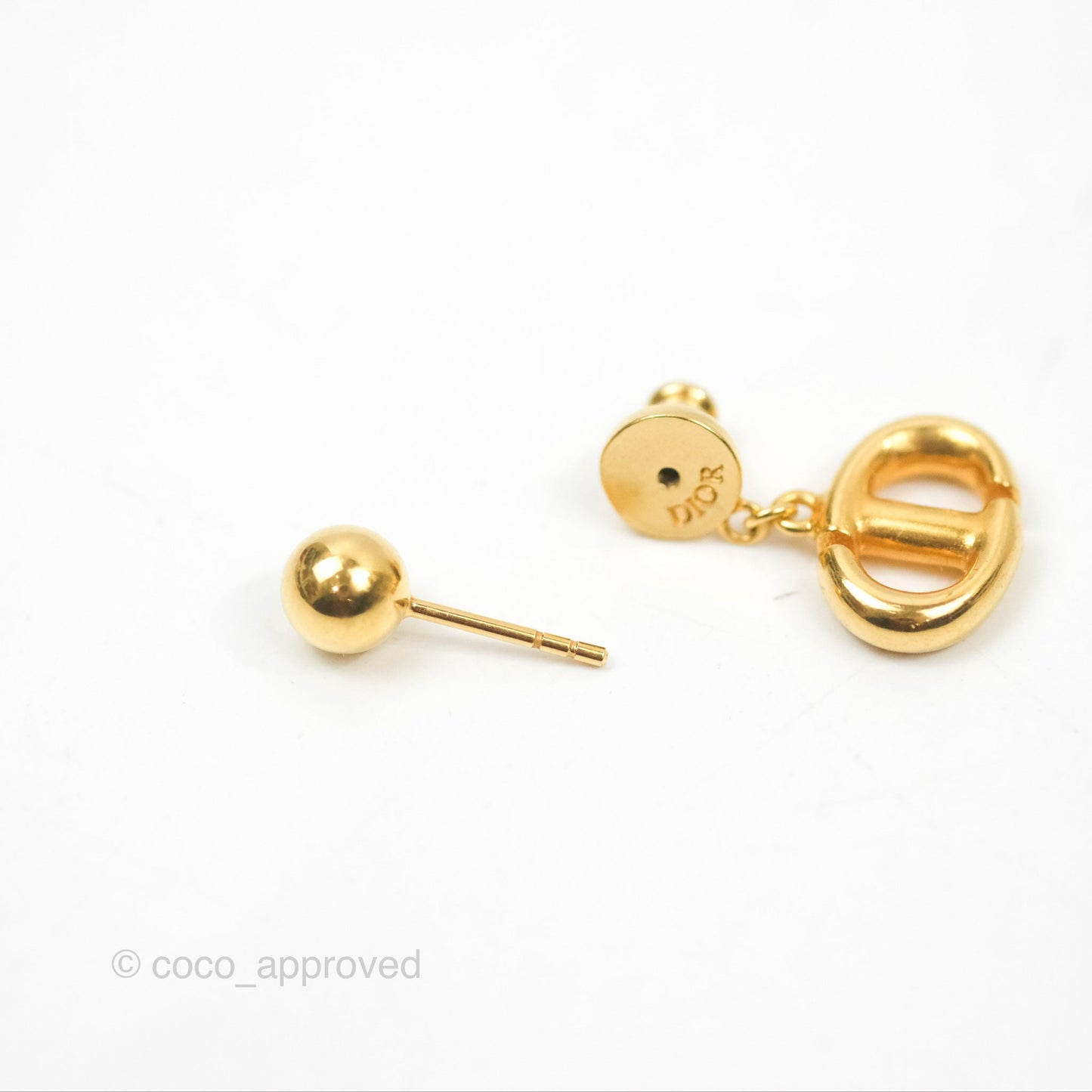 Dior CD Earrings Gold Tone
