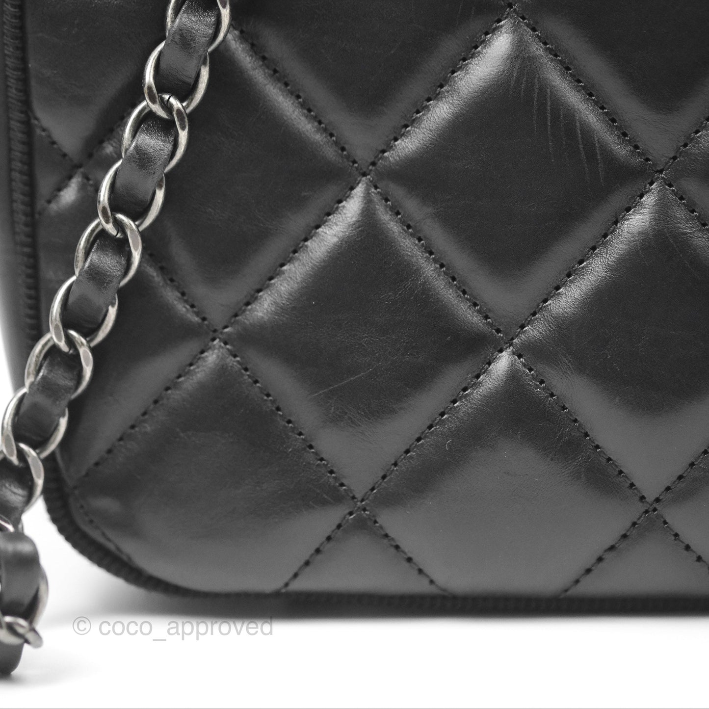 Chanel Large Ballerine Camera Case Black Calfskin Ruthenium Hardware