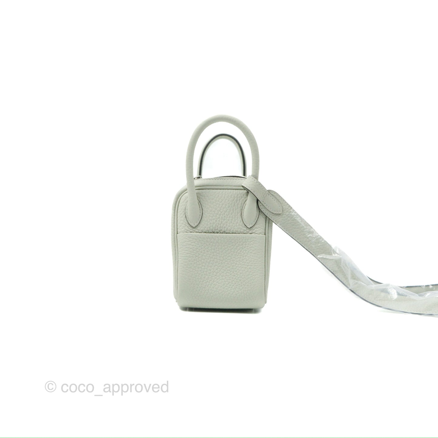 Hermès Mini Lindy 20 Gris Neve Clemence Palladium Hardware