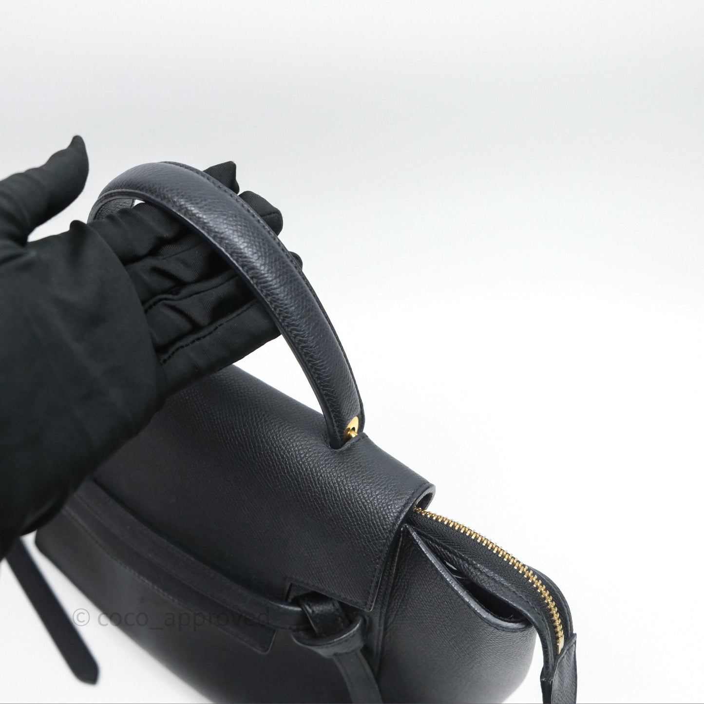 Celine Micro Belt Bag Black Grained Calfskin Gold Hardware