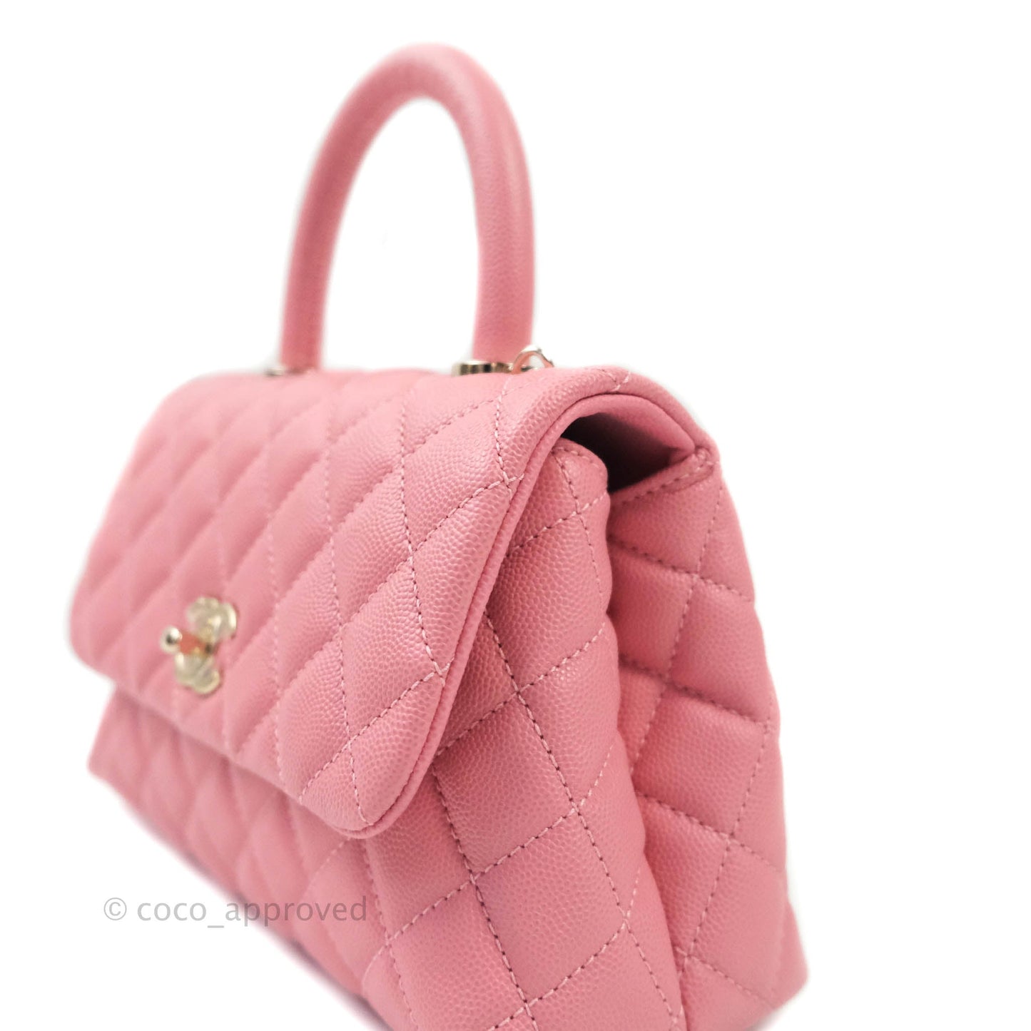 Chanel Mini (Small) Coco Handle Quilted Pink Caviar Gold Hardware 20A