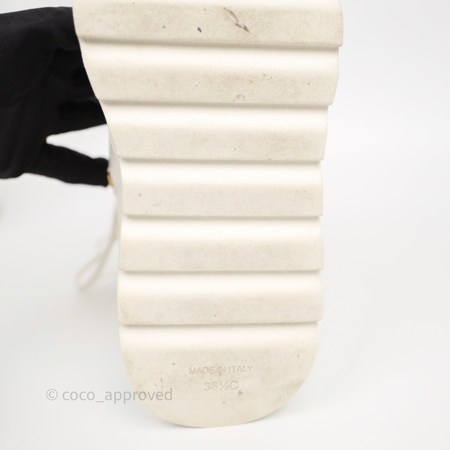 Chanel Logo Wedge Combat Boots White Size 38.5
